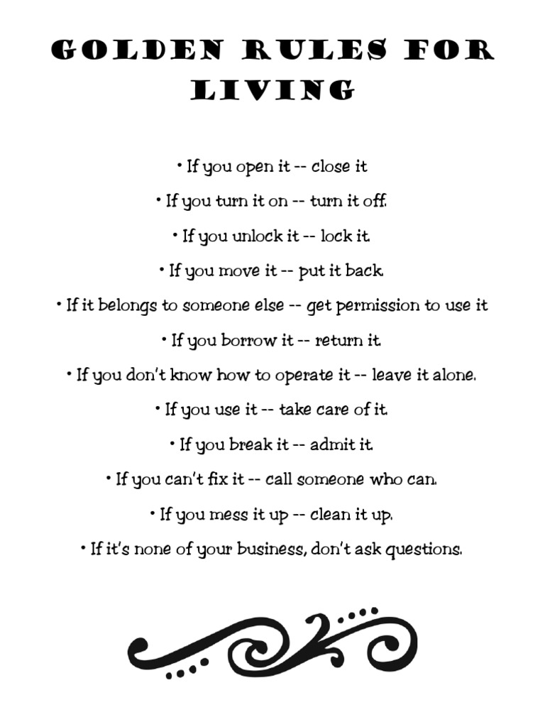 Essential Rules for Daily Living | PDF