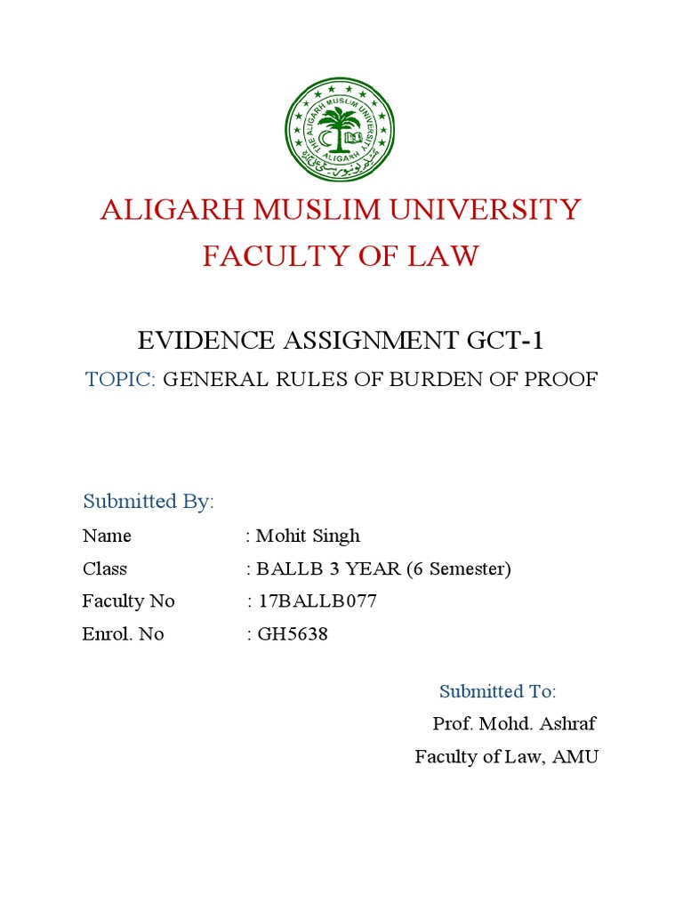General Rules of Burden of Proof | PDF | Social Science | Law