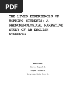 The Lived Experiences of Working Students: A Phenomenological Narrative Study of Ab English Students