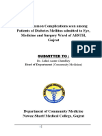 Most Common Complications Seen Among Patients of Diabetes Mellitus Admitted To Eye, Medicine and Surgery Ward of ABSTH, Gujrat