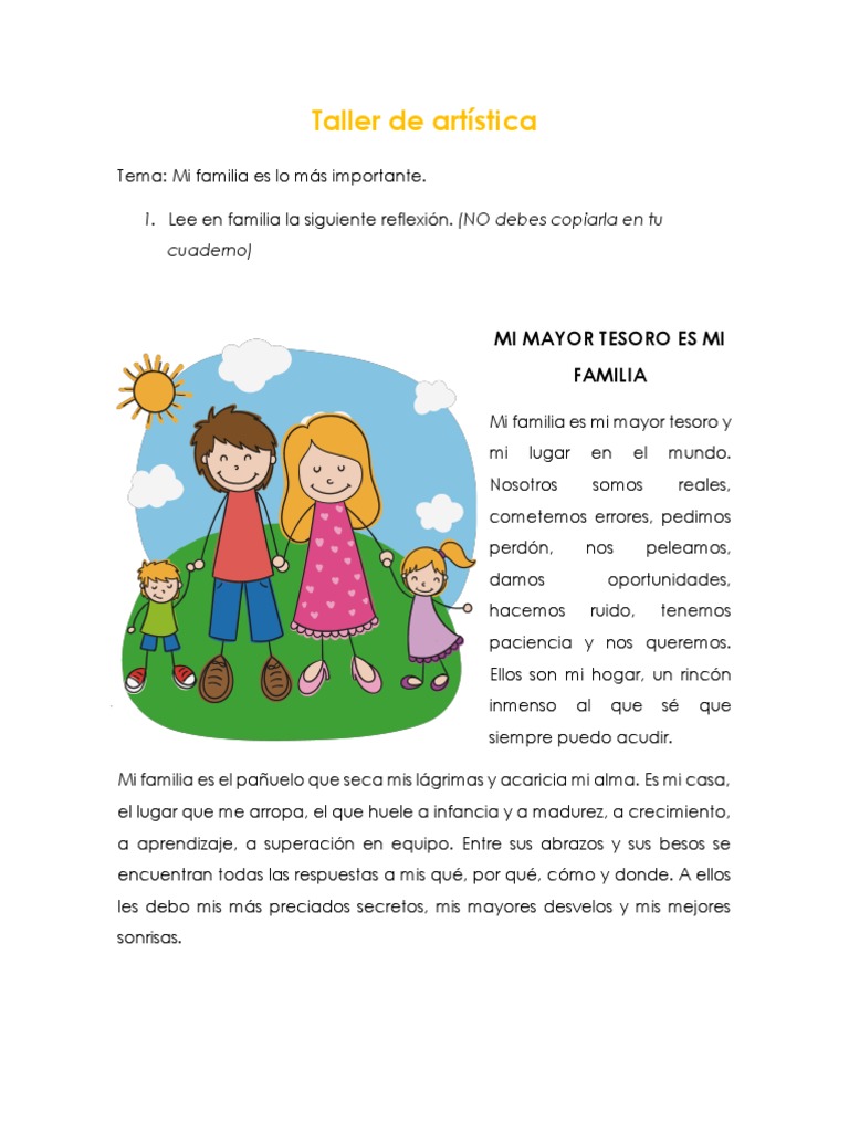 TALLER DE ARTISTICA, Mi Familia PDF | PDF