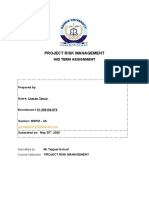 Project Risk Management: Mid Term Assignment