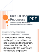 NIT Ognitive Rocesses: Constructivism: Knowledge Construction/Concept Learning