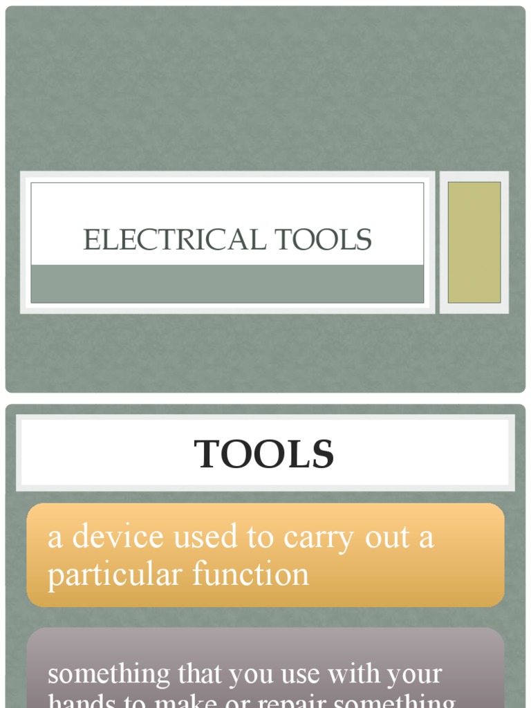 Essential Electrical Tools Guide | PDF | Technology & Engineering