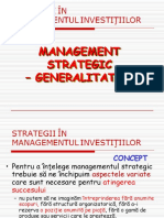 Strategii in MANAGEMENTUL INVESTITIILOR - Management - Strategic - Generalitati PDF