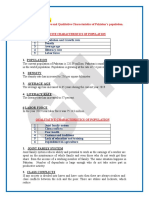By: Ghalib Hussain: Q: Discuss The Quantitative and Qualitative Characteristics of Pakistan's Population