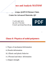 Polymer Science and Analysis MATS545: by Dr. Igor Krupa, QAPCO Polymer Chair, Center For Advanced Materials, QU