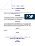 Ley Contra El Femicidio de Guatemala DECRETO DEL CONGRESO 22-2008