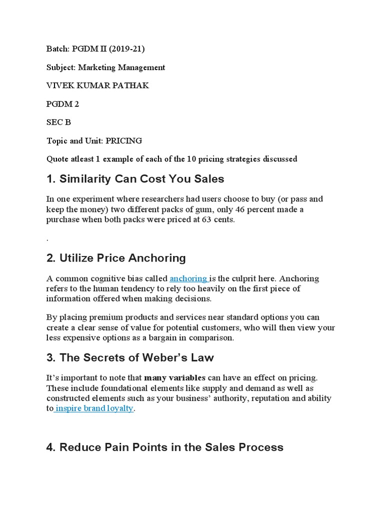 MM-Week 2-Session 2-Assignment | Download Free PDF | Pricing | Prices