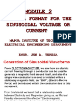 General Format For The Sinusoidal Voltage or Current