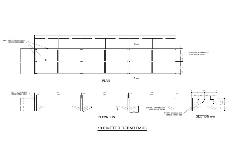 10m Rebar Rack Design Specifications | PDF