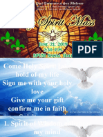 Holy Spirit Mass: June 21, 2019 2:30 P.M. SPUSI Social Hall