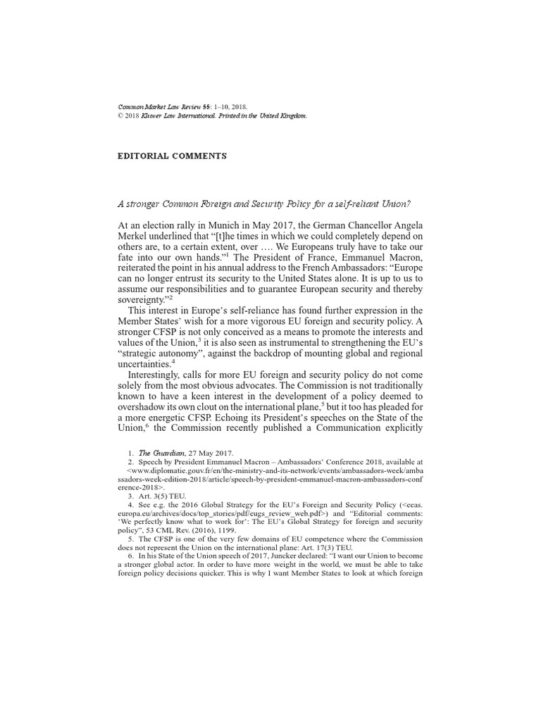 A Stronger Common Foreign and Security P | PDF | European Union ...