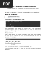 Introduction To An Array