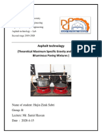 Asphalt Technology: (Theoretical Maximum Specific Gravity and Density of Bituminous Paving Mixtures)