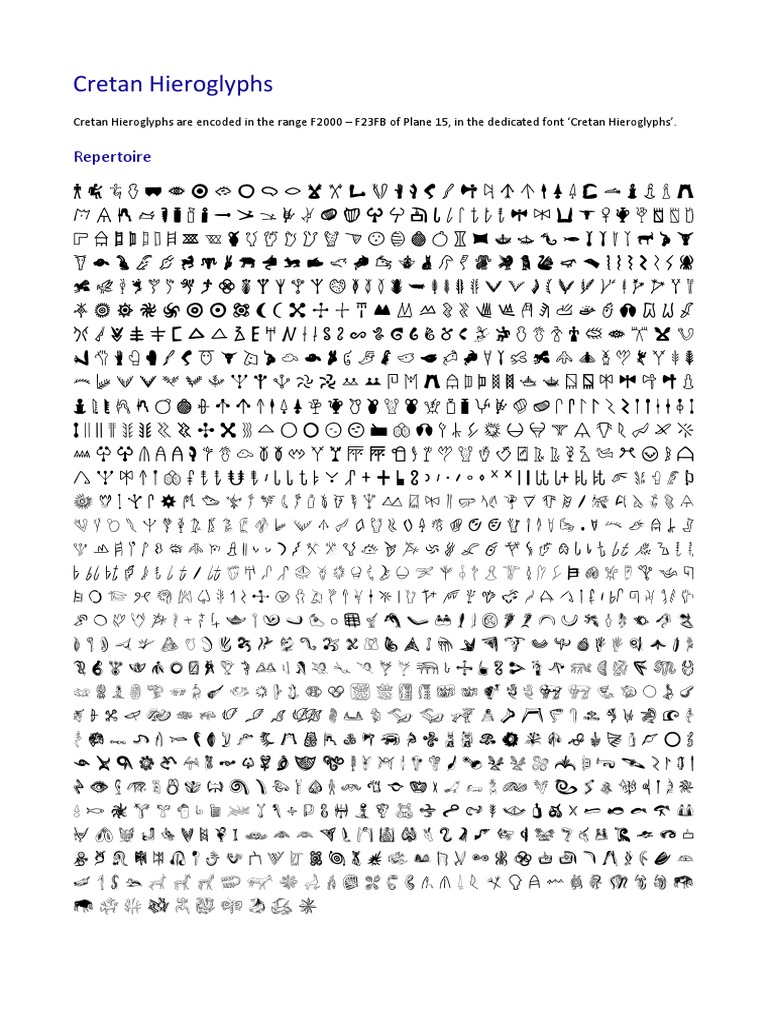 Cretan Hieroglyphs | PDF | Graphic Design | Encodings