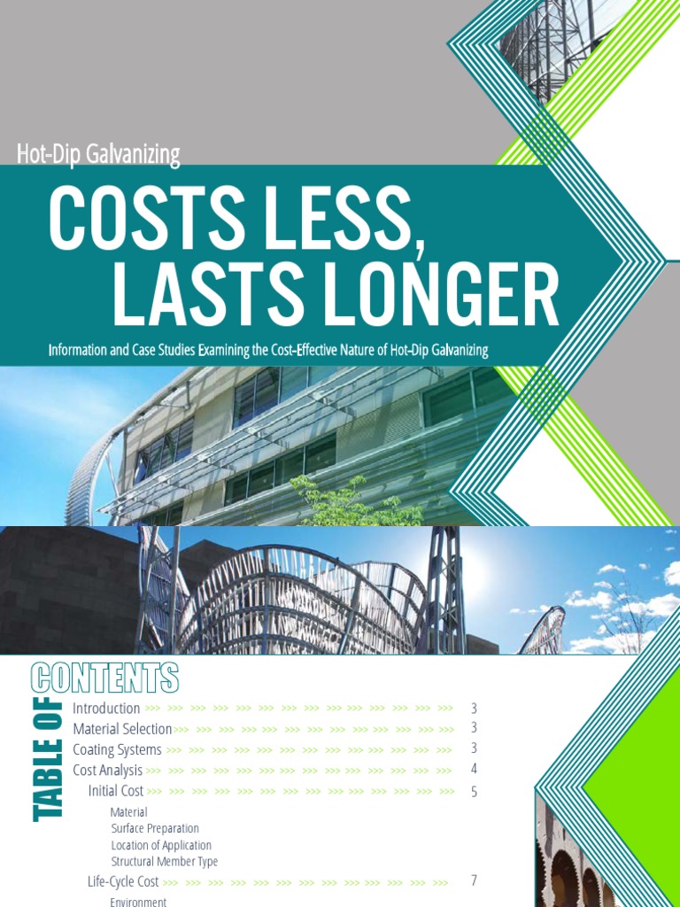 Costs Less Lasts Longer: Hot-Dip Galvanizing | PDF | Galvanization ...
