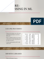ML Data Pre-Processing