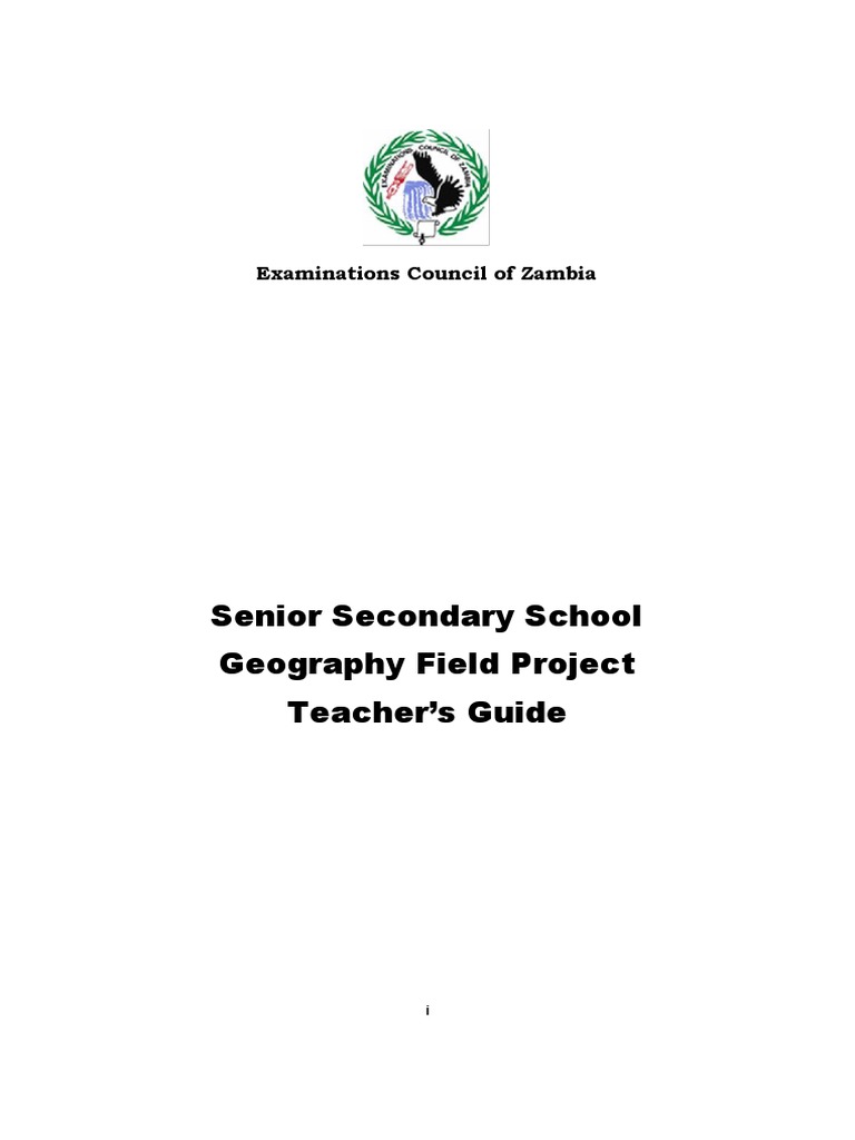 Secondary School Geography Field Project Teachers Guide ECZ PDF PDF