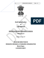 Draft Specification of Lan Switch: Specification No. Rdso/Spn/Tc/83/2014 Revision 1.0