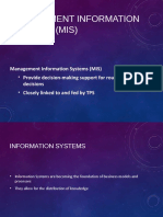 Management Information Systems (MIS) Decisions