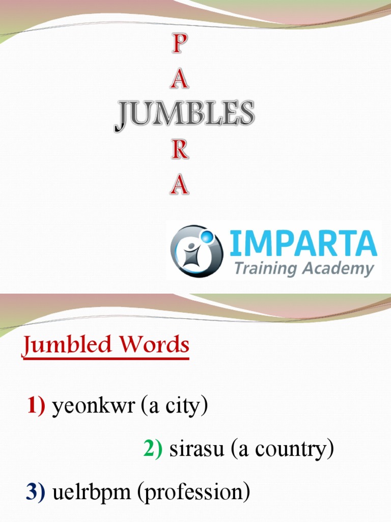 Jumbled Words and Sentences Guide | PDF | Linguistics | Semiotics