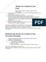 Eléments Du Dossier de Création D'entreprise