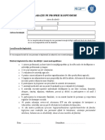 Model - Declaratie Pe Propria Raspundere Stare de Alerta PDF