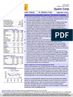 Quess Corp: CMP: INR166 TP: INR280 (+70%) Stable Business/liquidity Position Attractive Multiples