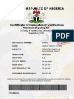 Federal Republic of Nigeria: Certificate of Competency Verification