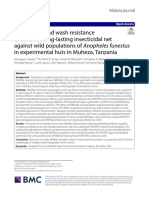 Malaria vector control using Magnet LLIN studies in Muheza TZ