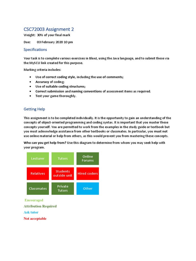 CSC72003 Java Game Assignment Guide | PDF | Computer Programming | Textbook