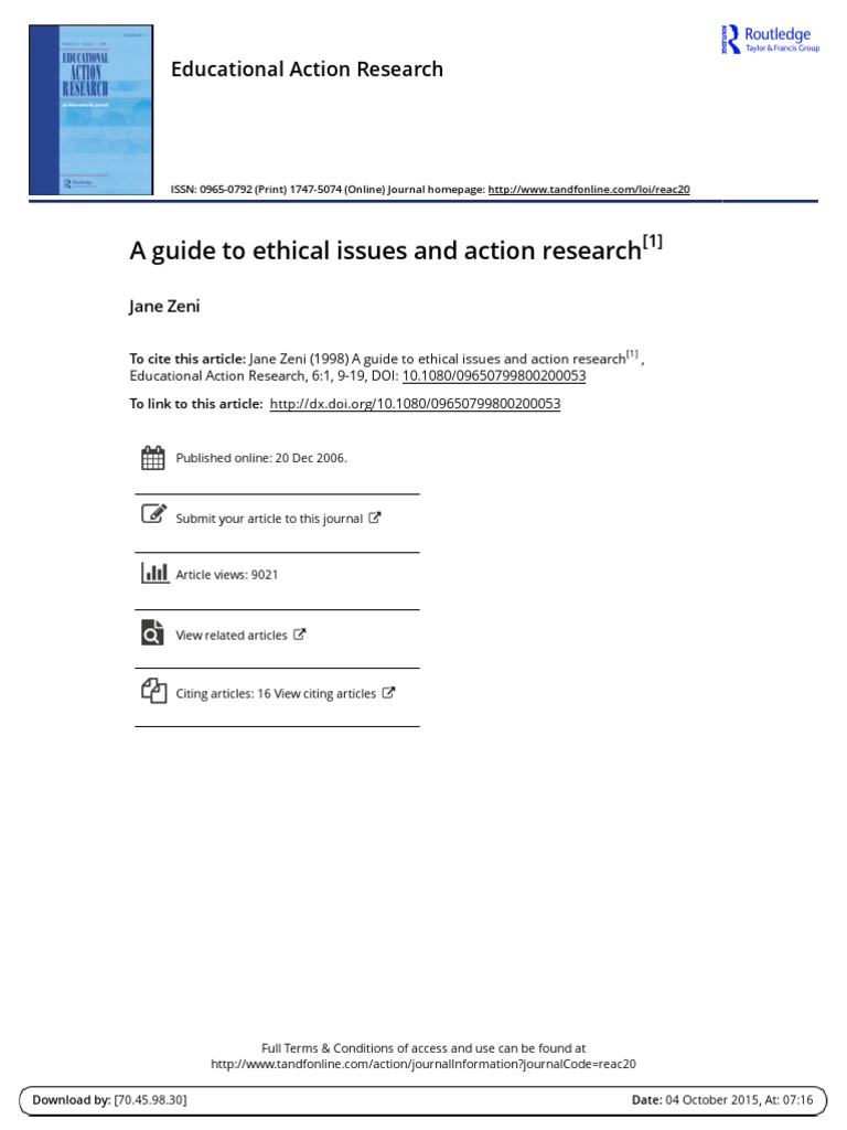 Ethical Guidelines for Action Research | PDF | Qualitative Research ...