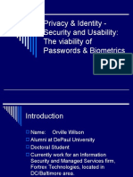 Privacy & Identity - Security and Usability: The Viability of Passwords & Biometrics