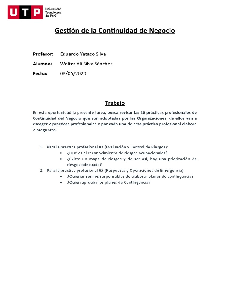 Prácticas en Gestión de Continuidad del Negocio | PDF | Negocios