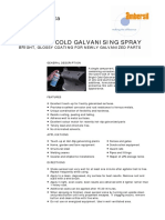 Bright Cold Galvanising Spray: Technical Data