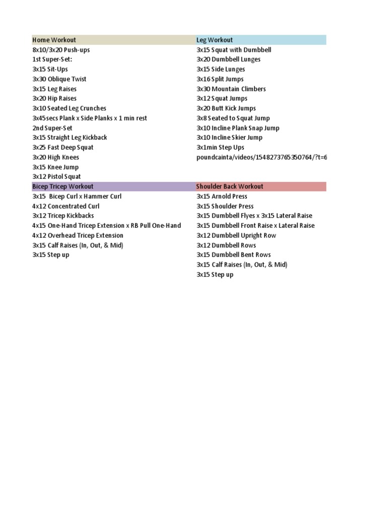 Workout | PDF | Physical Exercise | Sports