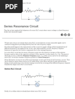 Series Resonance in A Series RLC Resonant Circuit