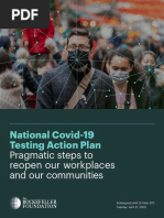 National Covid-19 Testing Action Plan: Pragmatic Steps To Reopen Our Workplaces and Our Communities