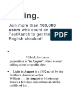 Writing.: Join More Than 100,000 Textranch To Get Their English Checked!