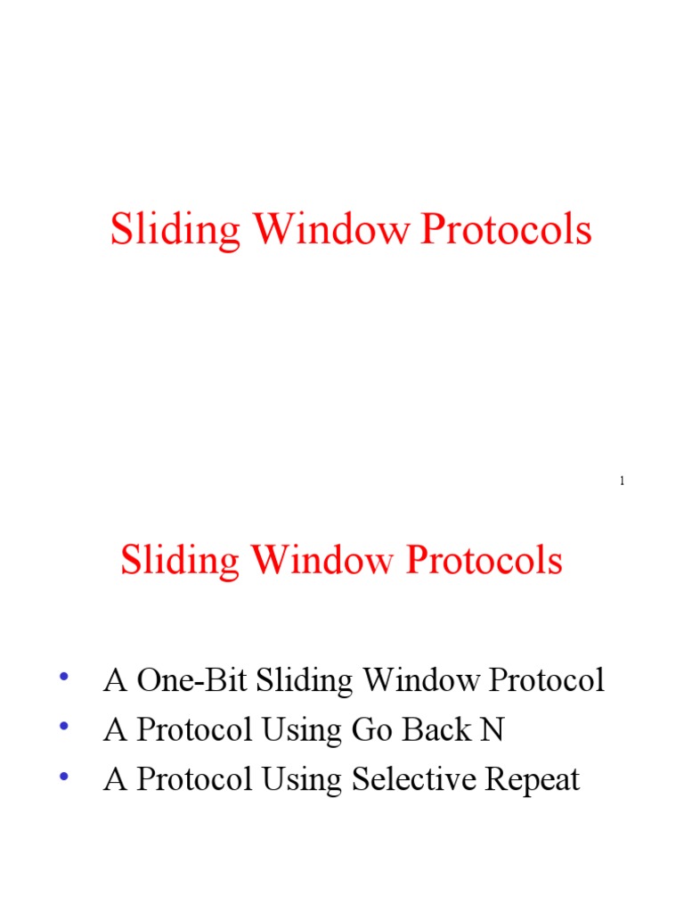 Unit 2 Topic 10 Sliding Window Protocol PDF Transmission Control