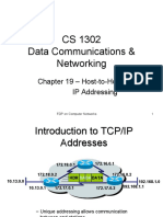 CS 1302 Data Communications & Networking: Chapter 19 - Host-to-Host Delivery: IP Addressing