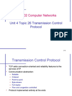 CS 1302 Computer Networks: Unit 4 Topic 26 Transmission Control Protocol
