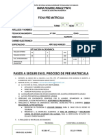 Ficha de Pre Matricula