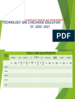 Technology and Livelihood Education SY: 2020 - 2021