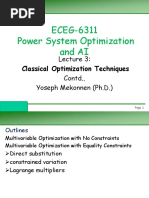 ECEG-6311 Power System Optimization and AI: Contd.. Yoseph Mekonnen (PH.D.)