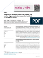 Investigation of the microstructural changes of a number of glazes after they are applied and fired on two different bodies