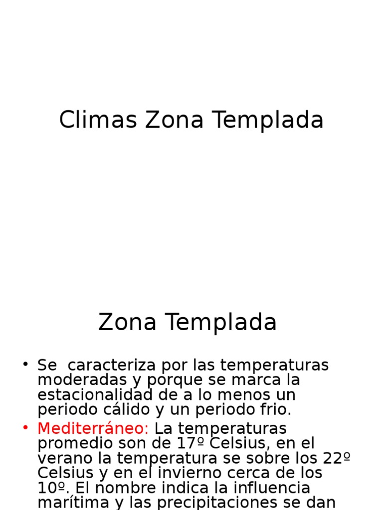 Climas de la Zona Templada | PDF | Clima oceánico | Clima templado