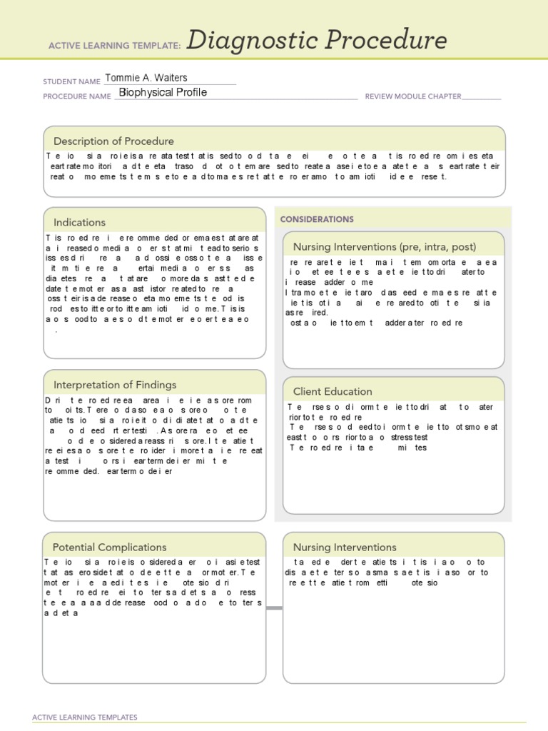 Biophysical Profile Procedure Guide | PDF
