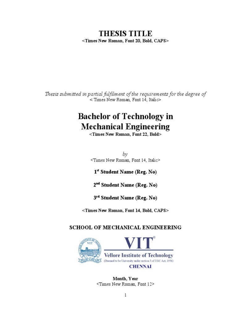 VIT Capstone Project Format PDF Literature Review Thesis